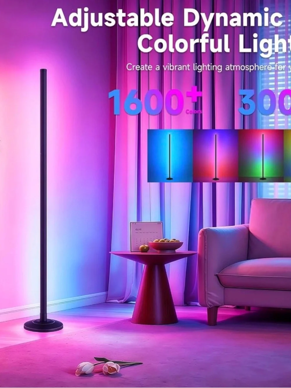 LED Ambient TV Backlight & Floor Lamp - Multicolor